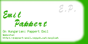 emil pappert business card